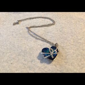 Jaclyn Smith Blue Crystal Heart Necklace
